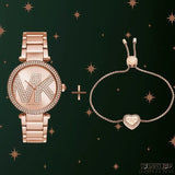 Buy Shop Michael Kors Parker Quartz Rose Gold Dial Rose Gold Steel Strap Watch For Women - MK6660 USA Online