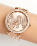 Buy Shop Michael Kors Parker Quartz Rose Gold Dial Rose Gold Steel Strap Watch For Women - MK6660 USA Online