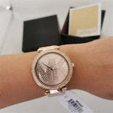 Buy Shop Michael Kors Parker Quartz Rose Gold Dial Rose Gold Steel Strap Watch For Women - MK6660 USA Online