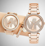 Buy Shop Michael Kors Parker Quartz Rose Gold Dial Rose Gold Steel Strap Watch For Women - MK6660 USA Online