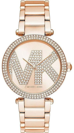 Buy Shop Michael Kors Parker Quartz Rose Gold Dial Rose Gold Steel Strap Watch For Women - MK6660 USA Online