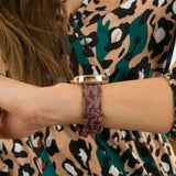 Buy Shop Michael Kors Parker Rose Gold Dial Maroon Leather Strap Watch For Women - MK2974 USA Online