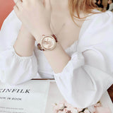 Buy Shop Michael Kors Parker Rose Gold Dial Maroon Leather Strap Watch For Women - MK2974 USA Online