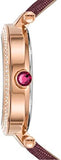 Buy Shop Michael Kors Parker Rose Gold Dial Maroon Leather Strap Watch For Women - MK2974 USA Online
