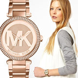 Buy Shop Michael Kors Parker Rose Gold Dial Rose Gold Steel Strap Watch for Women - MK5865 USA Online