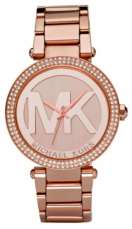 Buy Shop Michael Kors Parker Rose Gold Dial Rose Gold Steel Strap Watch for Women - MK5865 USA Online