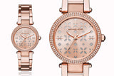 Buy Shop Michael Kors Parker Rose Gold Dial Steel Strap Watch for Women - MK6470 USA Online