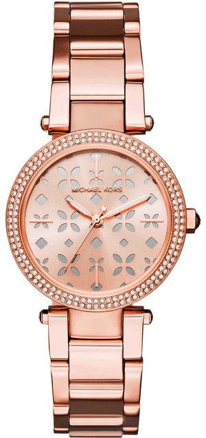 Buy Shop Michael Kors Parker Rose Gold Dial Steel Strap Watch for Women - MK6470 USA Online