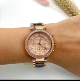 Buy Shop Michael Kors Parker Rose Gold Dial Two Tone Steel Strap Watch for Women - MK5538 USA Online