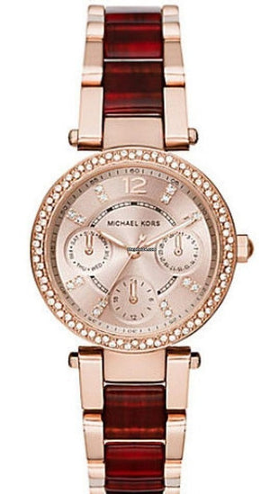 Buy Shop Michael Kors Parker Rose Gold Dial Two Tone Steel Strap Watch for Women - MK6239 USA Online