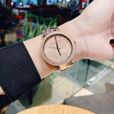Buy Shop Michael Kors Parker Rose Gold Dial with Diamonds Rose Gold Steel Strap Watch for Women - MK6426 USA Online