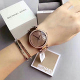Buy Shop Michael Kors Parker Rose Gold Dial with Diamonds Rose Gold Steel Strap Watch for Women - MK6426 USA Online