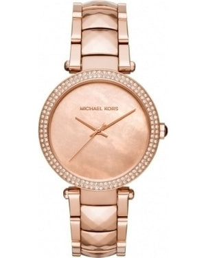 Buy Shop Michael Kors Parker Rose Gold Dial with Diamonds Rose Gold Steel Strap Watch for Women - MK6426 USA Online