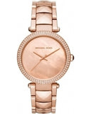 Buy Shop Michael Kors Parker Rose Gold Dial with Diamonds Rose Gold Steel Strap Watch for Women - MK6426 USA Online