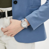 Buy Shop Michael Kors Parker Silver Dial Blue Leather Strap Watch For Women - MK6936 USA Online
