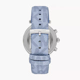 Buy Shop Michael Kors Parker Silver Dial Blue Leather Strap Watch For Women - MK6936 USA Online