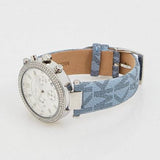 Buy Shop Michael Kors Parker Silver Dial Blue Leather Strap Watch For Women - MK6936 USA Online