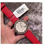 Buy Shop Michael Kors Parker Silver Dial Red Leather Strap Watch for Women - MK2278 USA Online