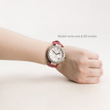 Buy Shop Michael Kors Parker Silver Dial Red Leather Strap Watch for Women - MK2278 USA Online