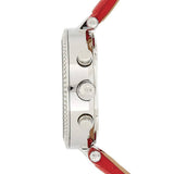Buy Shop Michael Kors Parker Silver Dial Red Leather Strap Watch for Women - MK2278 USA Online
