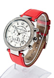 Buy Shop Michael Kors Parker Silver Dial Red Leather Strap Watch for Women - MK2278 USA Online