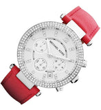 Buy Shop Michael Kors Parker Silver Dial Red Leather Strap Watch for Women - MK2278 USA Online
