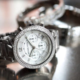 Buy Shop Michael Kors Parker Silver Dial Silver Steel Strap Watch for Women - MK5353 USA Online