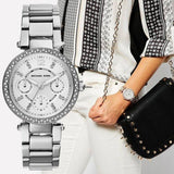 Buy Shop Michael Kors Parker Silver Dial Silver Steel Strap Watch for Women - MK5615 USA Online