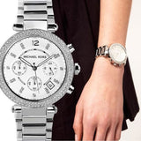 Buy Shop Michael Kors Parker Silver Dial Silver Steel Strap Watch for Women - MK5353 USA Online