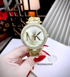Buy Shop Michael Kors Parker Three Hand Gold Dial Brown Leather Strap Watch For Women - MK2973 USA Online