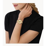Buy Shop Michael Kors Parker Three Hand Gold Dial Brown Leather Strap Watch For Women - MK2973 USA Online