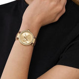 Buy Shop Michael Kors Parker Three Hand Gold Dial Brown Leather Strap Watch For Women - MK2973 USA Online