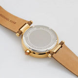 Buy Shop Michael Kors Parker Three Hand Gold Dial Brown Leather Strap Watch For Women - MK2973 USA Online