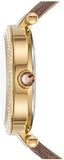 Buy Shop Michael Kors Parker Three Hand Gold Dial Brown Leather Strap Watch For Women - MK2973 USA Online