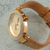 Buy Shop Michael Kors Parker Three-Hand Gold Dial Brown Leather Strap Watch For Women - MK4725 USA Online