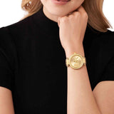 Buy Shop Michael Kors Parker Three-Hand Gold Dial Brown Leather Strap Watch For Women - MK4725 USA Online