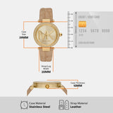 Buy Shop Michael Kors Parker Three-Hand Gold Dial Brown Leather Strap Watch For Women - MK4725 USA Online