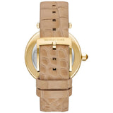 Buy Shop Michael Kors Parker Three-Hand Gold Dial Brown Leather Strap Watch For Women - MK4725 USA Online