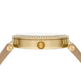 Buy Shop Michael Kors Parker Three-Hand Gold Dial Brown Leather Strap Watch For Women - MK4725 USA Online