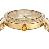 Buy Shop Michael Kors Parker Three-Hand Gold Dial Brown Leather Strap Watch For Women - MK4725 USA Online