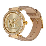 Buy Shop Michael Kors Parker Three-Hand Gold Dial Brown Leather Strap Watch For Women - MK4725 USA Online