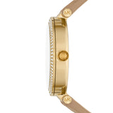 Buy Shop Michael Kors Parker Three-Hand Gold Dial Brown Leather Strap Watch For Women - MK4725 USA Online