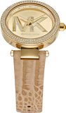Buy Shop Michael Kors Parker Three-Hand Gold Dial Brown Leather Strap Watch For Women - MK4725 USA Online
