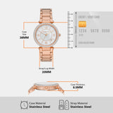 Buy Shop Michael Kors Parker Three-Hand Mother of Pearl White Dial Rose Gold Steel Strap Watch For Women - MK4695 USA Online