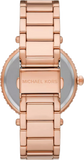 Buy Shop Michael Kors Parker Three-Hand Mother of Pearl White Dial Rose Gold Steel Strap Watch For Women - MK4695 USA Online