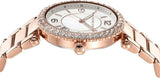 Buy Shop Michael Kors Parker Three-Hand Mother of Pearl White Dial Rose Gold Steel Strap Watch For Women - MK4695 USA Online