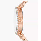 Buy Shop Michael Kors Parker Three-Hand Mother of Pearl White Dial Rose Gold Steel Strap Watch For Women - MK4695 USA Online