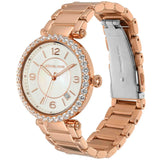 Buy Shop Michael Kors Parker Three-Hand Mother of Pearl White Dial Rose Gold Steel Strap Watch For Women - MK4695 USA Online
