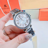 Buy Shop Michael Kors Parker Three Hand Mother of Pearl White Dial Silver Steel Strap Watch For Women - MK4694 USA Online