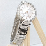 Buy Shop Michael Kors Parker Three Hand Mother of Pearl White Dial Silver Steel Strap Watch For Women - MK4694 USA Online